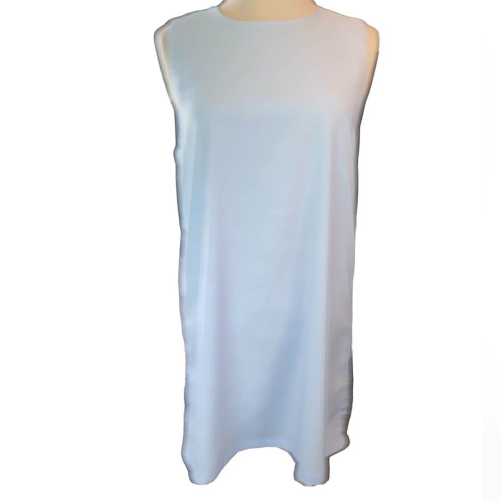 Olivaceous dress sleeveless 1/2 zip up back lined straight fit size medium